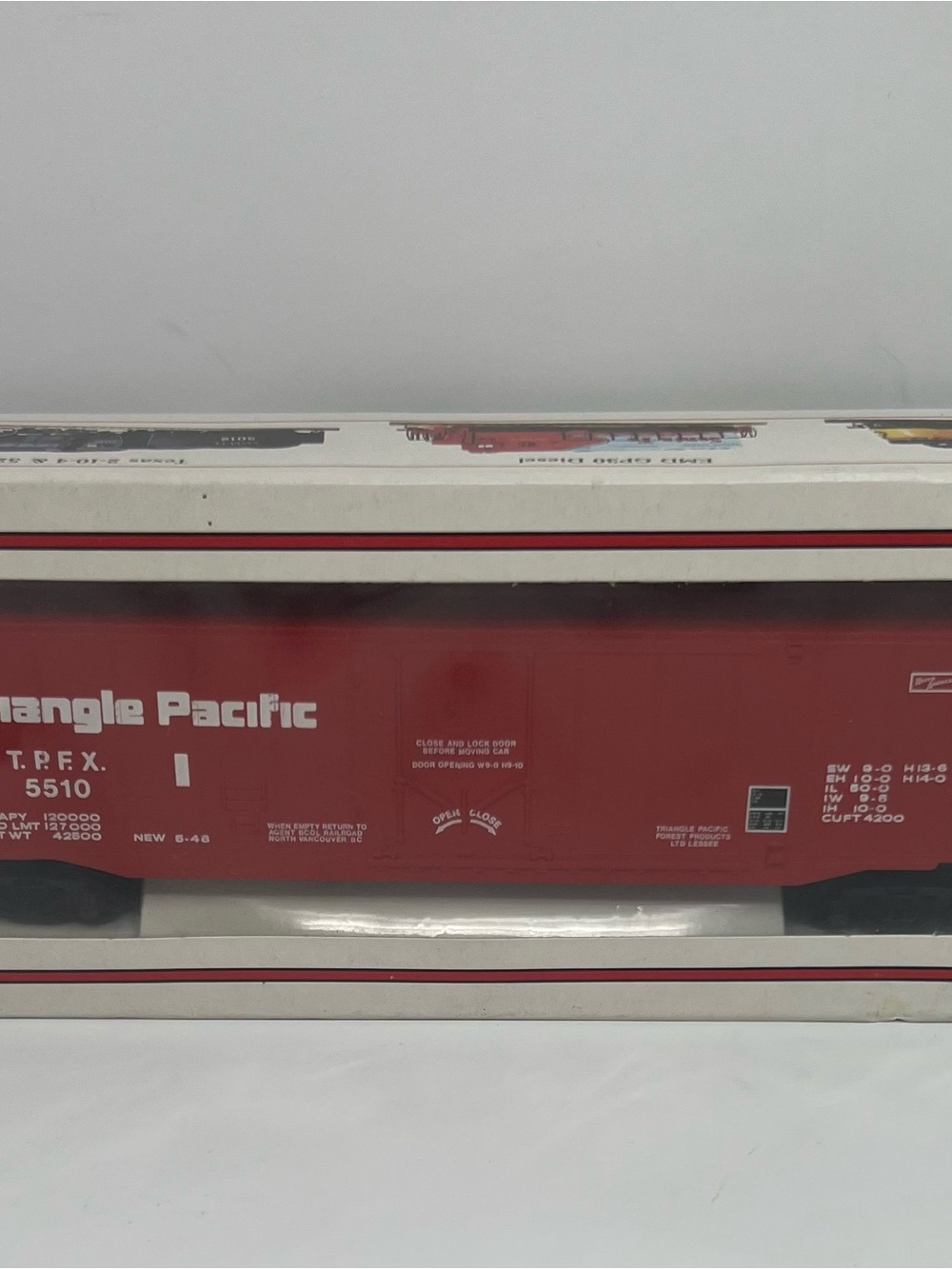 Bachmann Triangle Pacific boxcar T.P.F.X. 5510 HO Scale vintage 1980s New Red